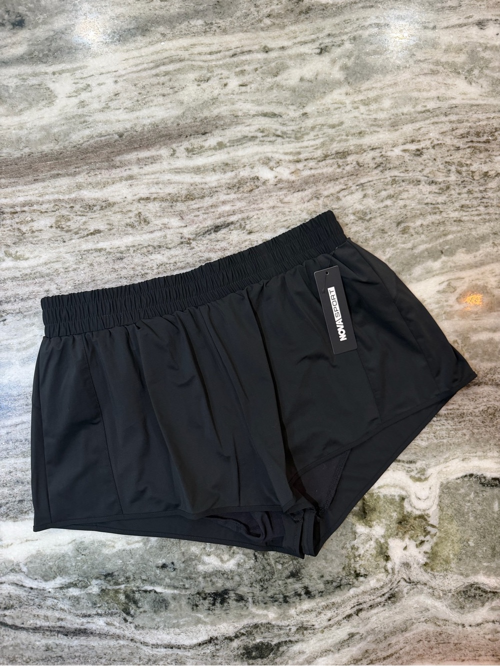 NWT Fashion Nova Black Athletic Running Shorts XL